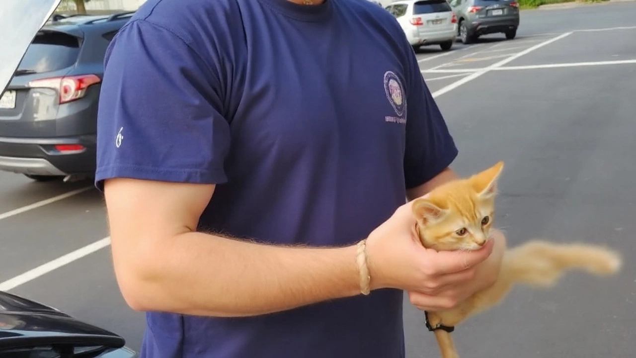 Kitten Rescue: Bayonne Firefighters Pull Cat From Van Wheel Well