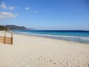 Plage de sable blanc située dans la péninsule d'Izu